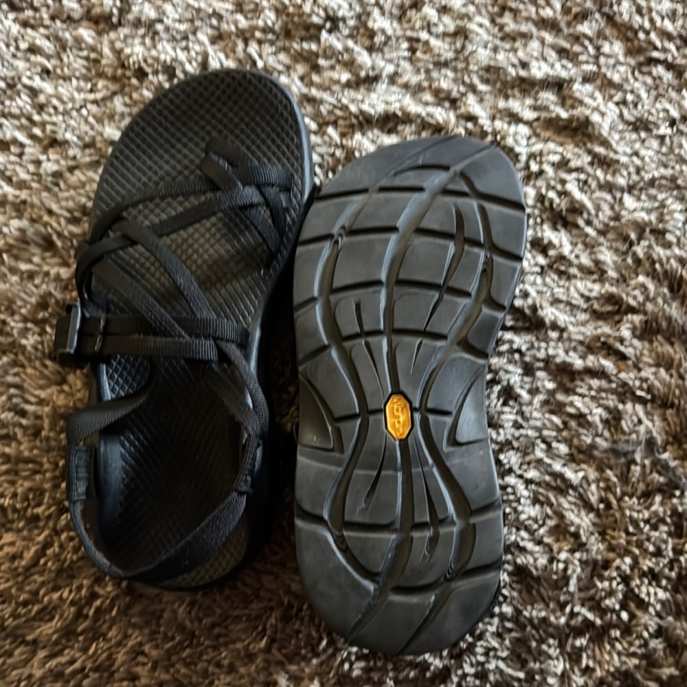 Chaco Black Sandals with Strappy Design and Sturdy Sole